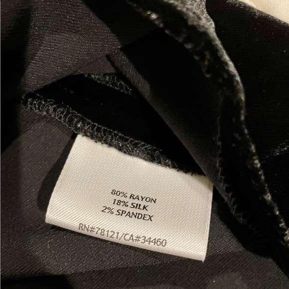 Eileen Fisher Black Rayon Silk Velvet Maxi Skirt Asymmetric Hem Size XL - Picture 5 of 6